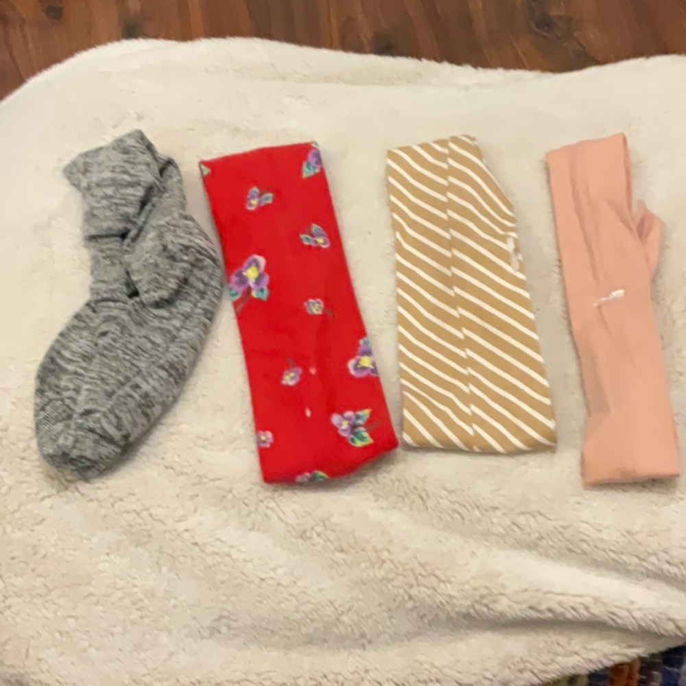 Set of four fabric athletic and spa headbands